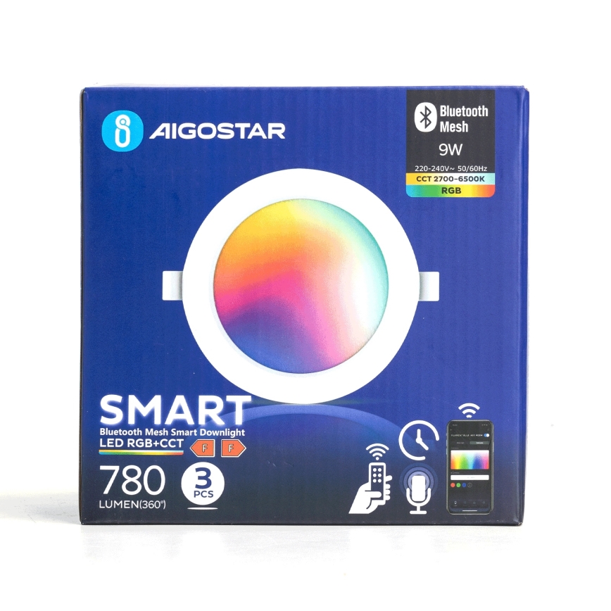 Aigostar - SADA 3x LED RGB Stmievateľné podhľadové svietidlo MESH LED/9W/230V 2700K-6500K pr.14,5cm