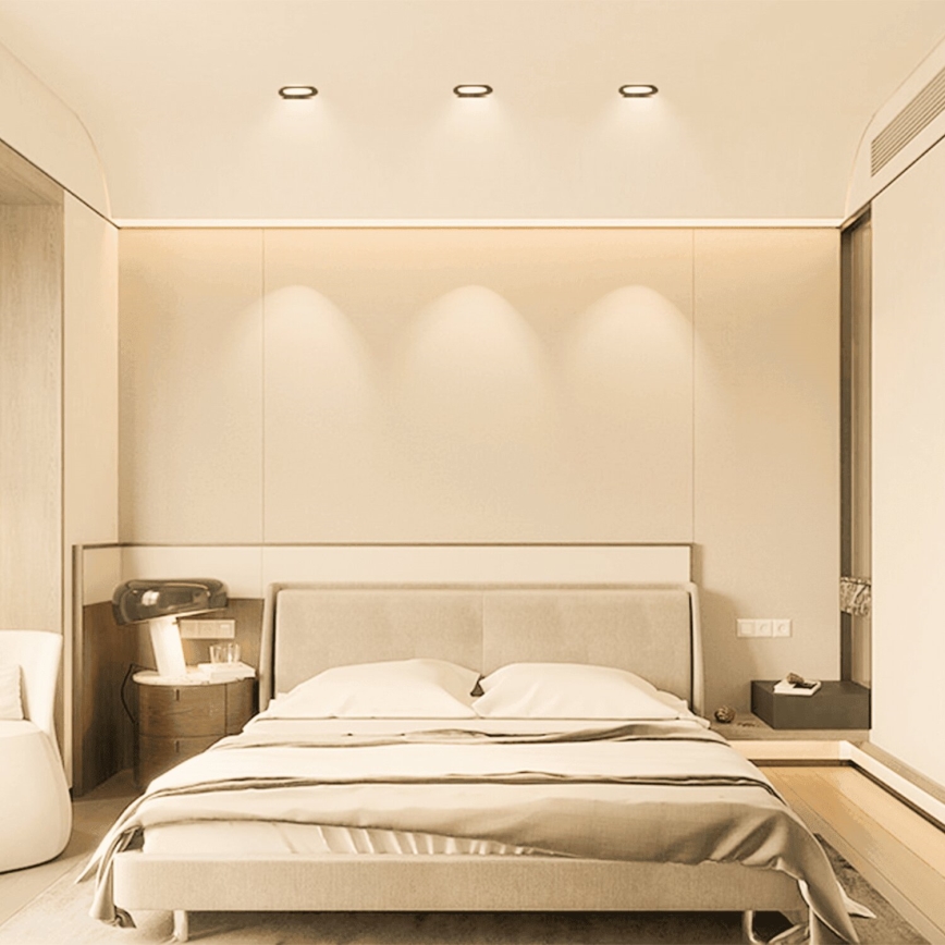 Aigostar - SADA 3x LED Vonkajšie podhľadové svietidlo LED/4,8W/230V 3000K IP65 čierna