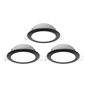 Aigostar - SADA 3x LED Vonkajšie podhľadové svietidlo LED/4,8W/230V 4000K IP65 čierna