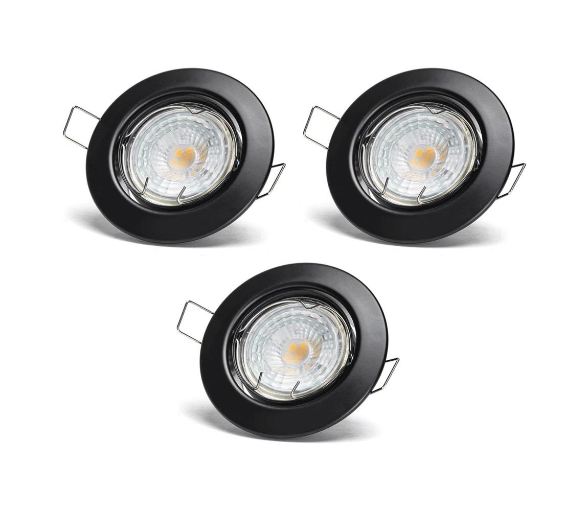 B.V. - SADA 3x LED zapustené stropné svietidlo 1xGU10/4,5W/230V 6500K čierna B10307OT2