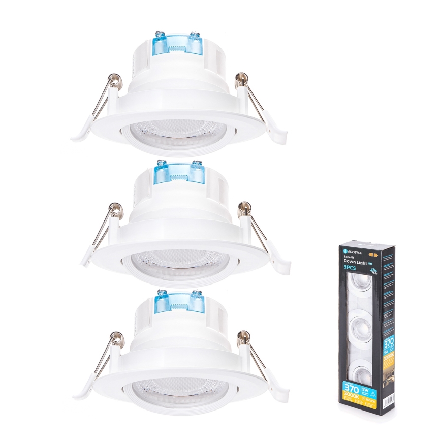Aigostar - SADA 3x LED zapustené stropné svietidlo LED/5W/230V 3000K pr. 8,5 cm biele