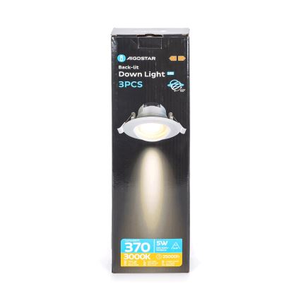Aigostar - SADA 3x LED zapustené stropné svietidlo LED/5W/230V 3000K pr. 8,5 cm biele