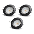 Aigostar - Sada 3x LED zapustené svietidlá 1x GU10/4,5W/230V 4000K čierne