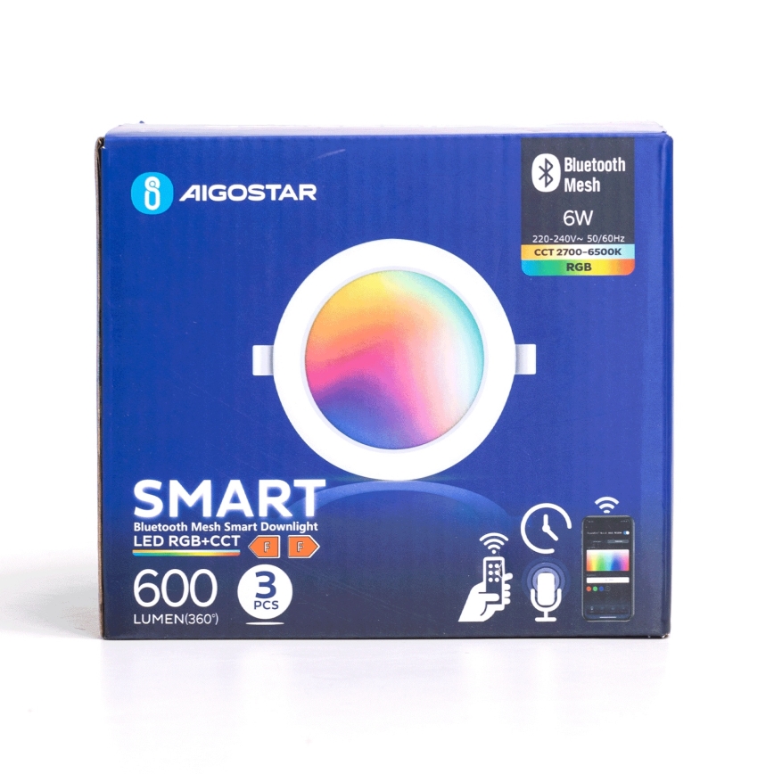 Aigostar - SADA 3 x LED RGB Stmievateľné podhľadové svietidlo MESH LED/6W/230V 2700K-6500K pr.11,5cm