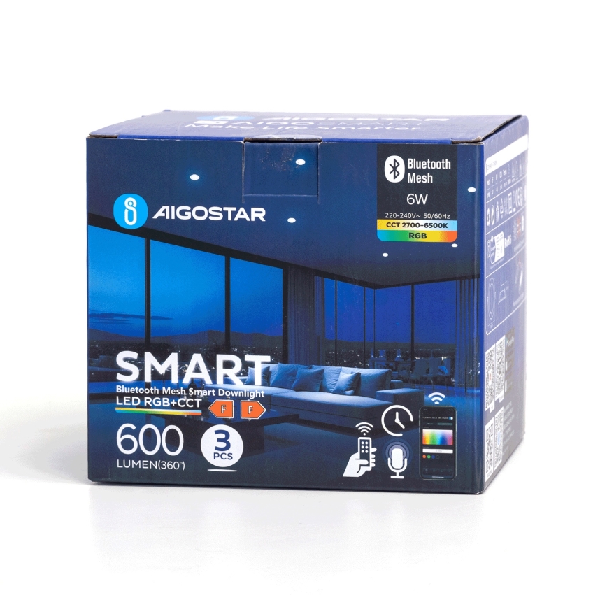 Aigostar - SADA 3 x LED RGB Stmievateľné podhľadové svietidlo MESH LED/6W/230V 2700K-6500K pr.11,5cm