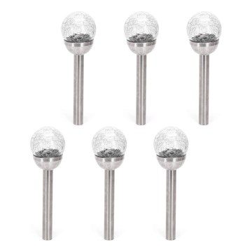 Aigostar - SADA 6 ks LED solárnych svietidiel LED/2V 6500K IP44 40 mAh strieborná