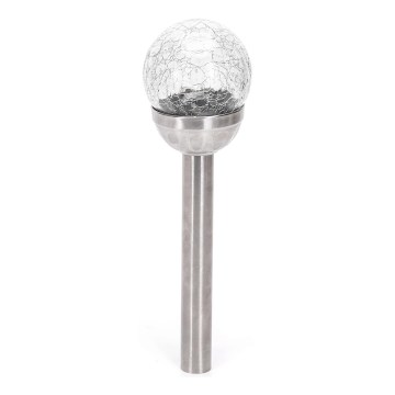 Aigostar - Solárna LED lampa LED/0,006W/1,2V 37,8 cm matný chróm 2700 K IP44 100 mAh