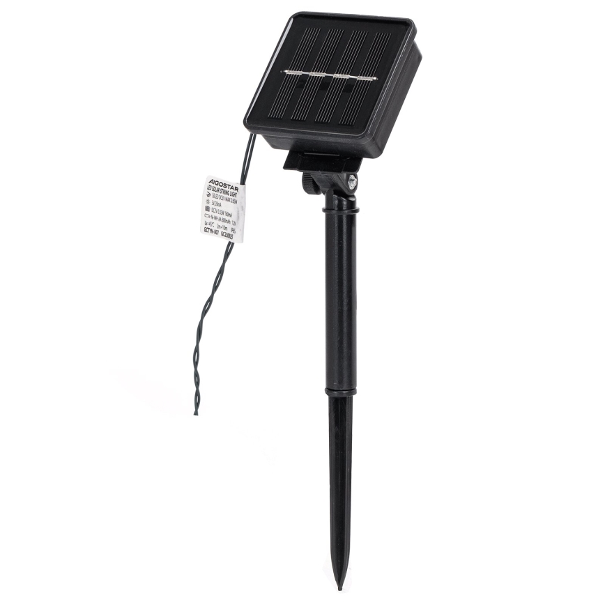 Aigostar - LED Solárna reťaz 50xLED/8 režimov 12m 800mAh IP65 teplá biela