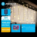 Aigostar - solárna LED vianočná reťaz 100xLED/8 funkcií 8x0,4m IP65 teplá biela 800 mAh