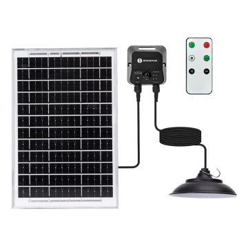 Aigostar - Solárny LED luster so senzorom, 70W, 12V, 6000 mAh, 6500K, priemer 23,5 cm + diaľkové ovládanie