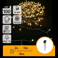 Aigostar - Solárny LED reťaz 100xLED/8 funkcií 12m IP65 teplá biela 800 mAh