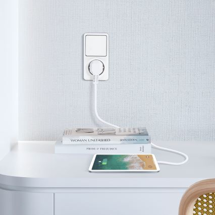 Aigostar - Spínač domový 1P so zásuvkou 1x10A/250V SCHUKO