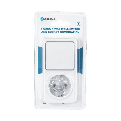 Aigostar - Spínač domový 1P so zásuvkou 1x10A/250V SCHUKO