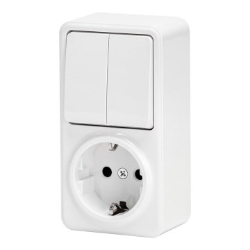 Aigostar - Spínač domový 2P so zásuvkou 1x10A/250V