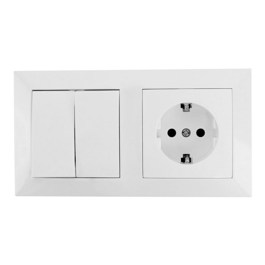 Aigostar - Spínač domový so zásuvkou 1x16A/250V