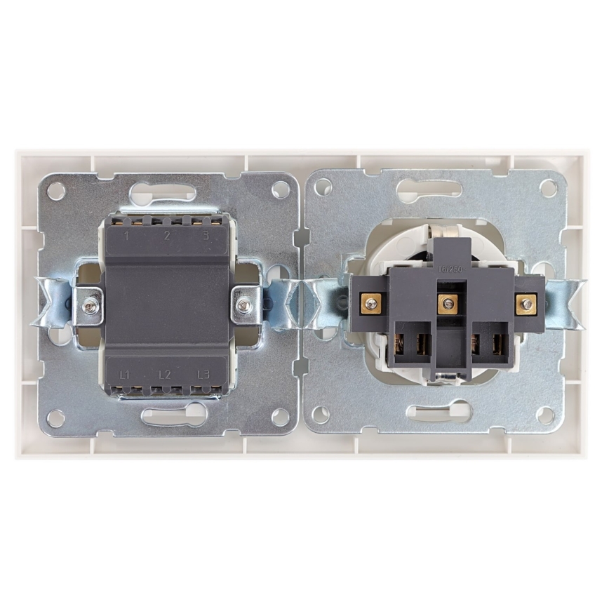 Aigostar - Spínač domový so zásuvkou 1x16A/250V