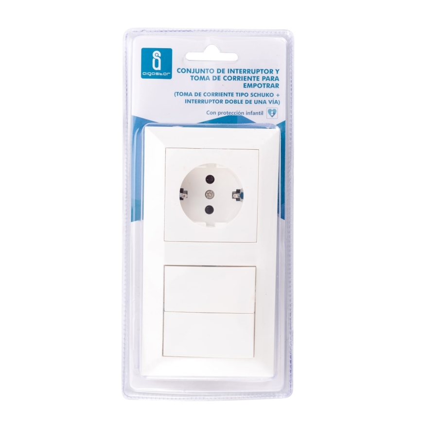 Aigostar - Spínač domový so zásuvkou 1x16A/250V