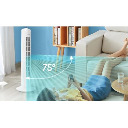 Aigostar - Stĺpový ventilátor 45W/230V biela