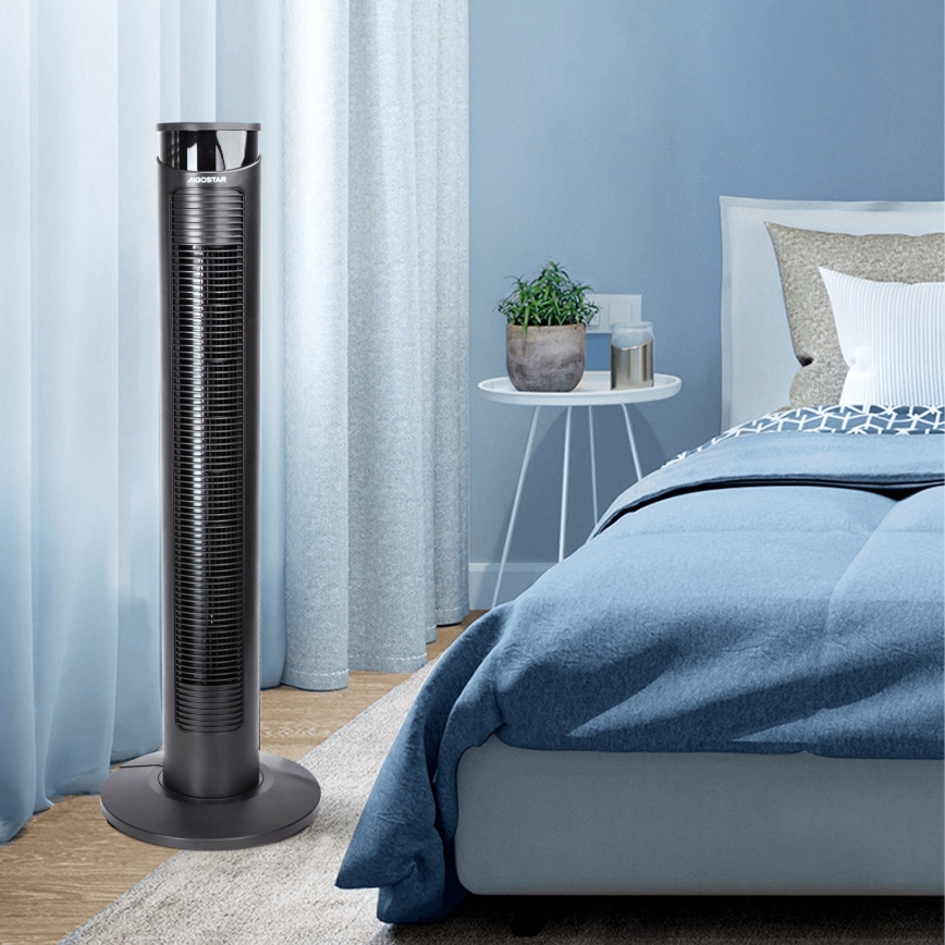 Aigostar - Stĺpový ventilátor 45W/230V čierna + diaľkové ovládanie