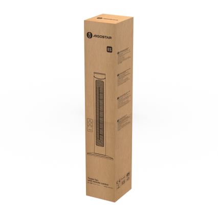 Aigostar - Stĺpový ventilátor 45W/230V čierna + diaľkové ovládanie