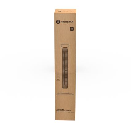 Aigostar - Stĺpový ventilátor 45W/230V čierna + diaľkové ovládanie
