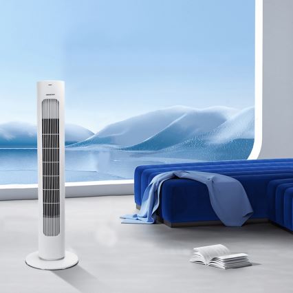 Aigostar - Stĺpový ventilátor 50W/230V biely + diaľkové ovládanie