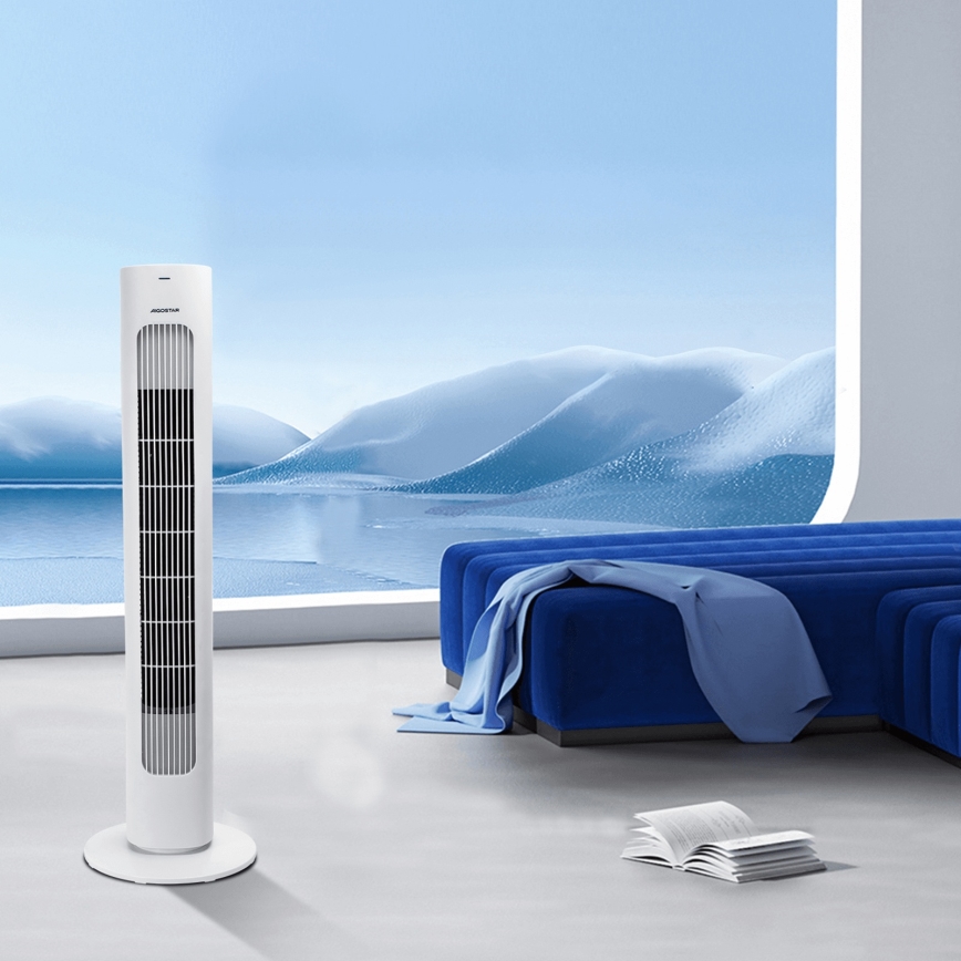 Aigostar - Stĺpový ventilátor 50W/230V biely + diaľkové ovládanie