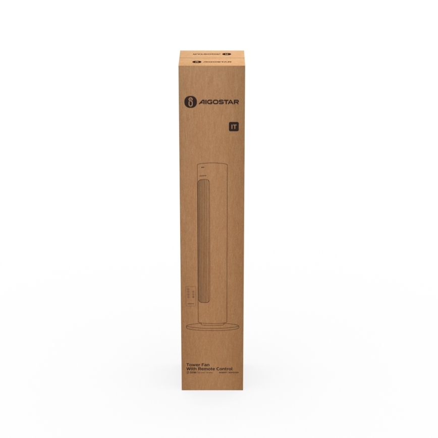 Aigostar - Stĺpový ventilátor 50W/230V biely + diaľkové ovládanie