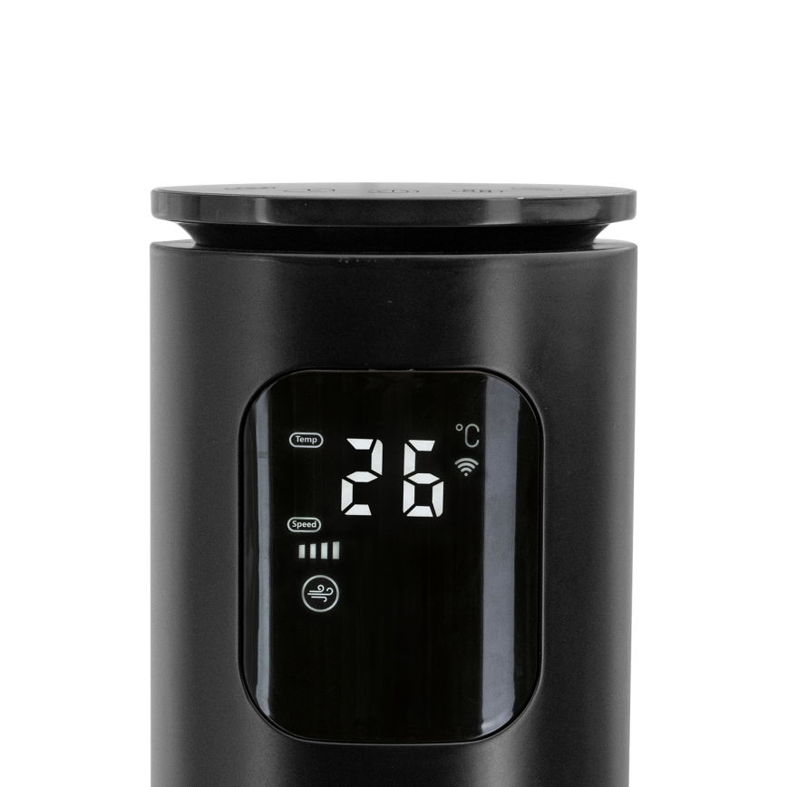 Aigostar - Stĺpový ventilátor 50W/230V čierna Wi-Fi + diaľkové ovládanie