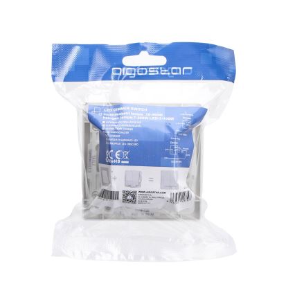 Aigostar - Stmievač s rámčekom 250V/10A biely