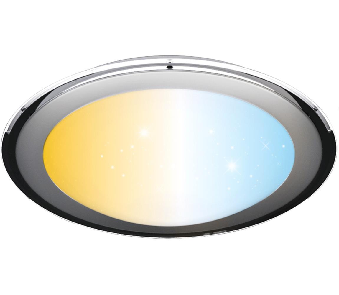 B.V.  - stmievateľné LED stropné svietidlo 60W/230V 2700-6500K priemer 52,7 cm chróm + diaľkové ovládanie B10310NCU