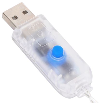 Aigostar - LED stmievateľný vianočný reťaz 300xLED/8 funkcií USB 6x3m teplá biela + diaľkové ovládanie