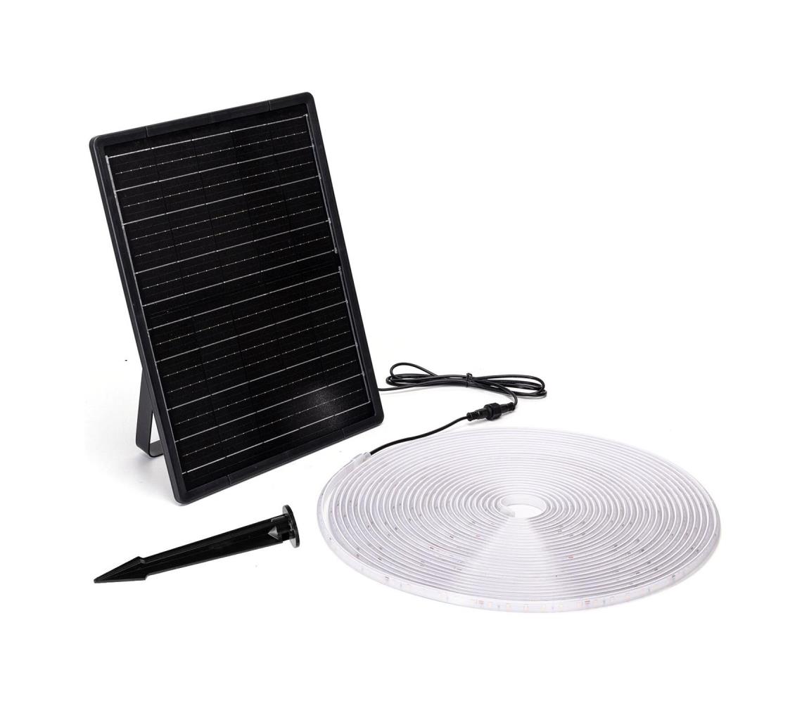 B.V.  - stmievateľný solárny LED pás/20W/3,2V 20 m 2700K IP65 + diaľkový ovládač B10201NK6