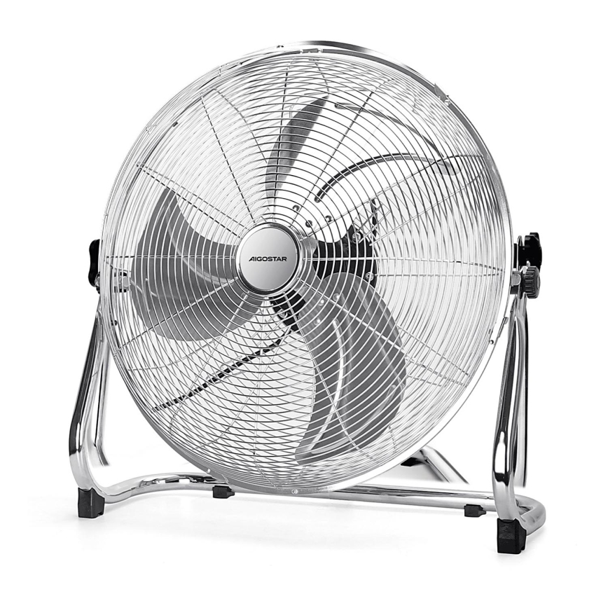Aigostar - Stojanový ventilátor 100 W / 230 V, Ø 54 cm, lesklý chróm