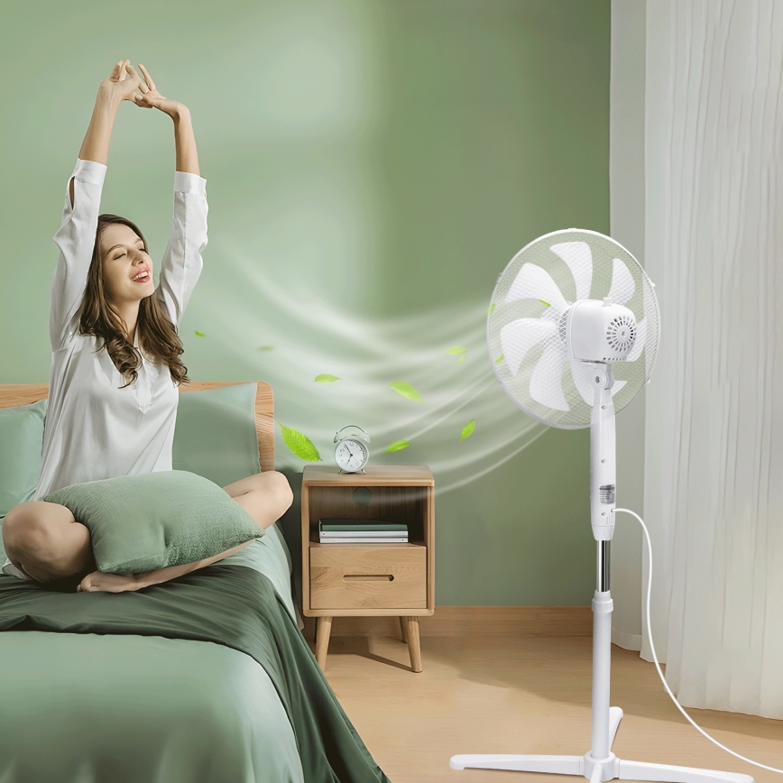 Aigostar - Stojanový ventilátor 50W/230V 120 cm biela