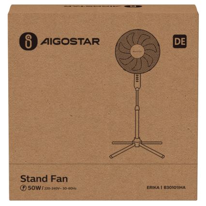 Aigostar - Stojanový ventilátor 50W/230V 120 cm biela