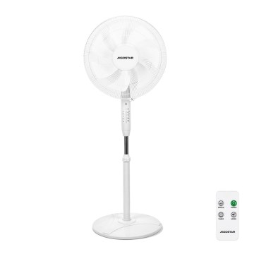 Aigostar - Stojanový ventilátor 60W/230V biela + diaľkové ovládanie