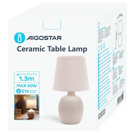 Aigostar - Stolná lampa 1xE14/40W/230V béžová