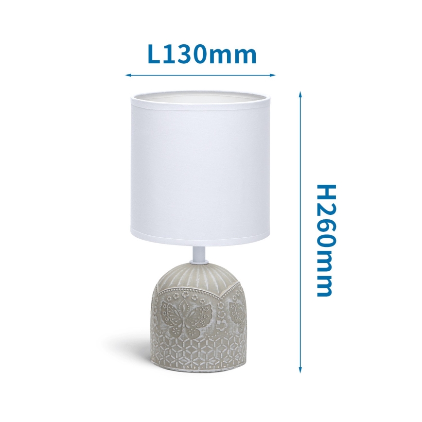 Aigostar - Stolná lampa 1xE14/40W/230V šedá/biela