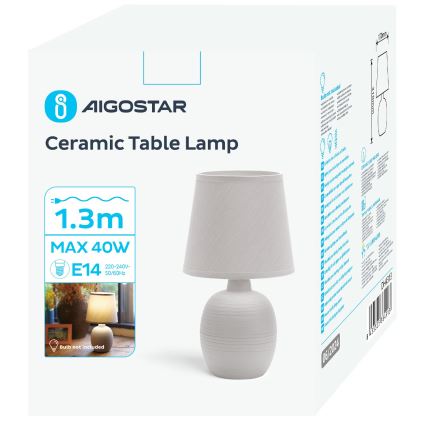 Aigostar - Stolná lampa 1xE14/40W/230V šedá