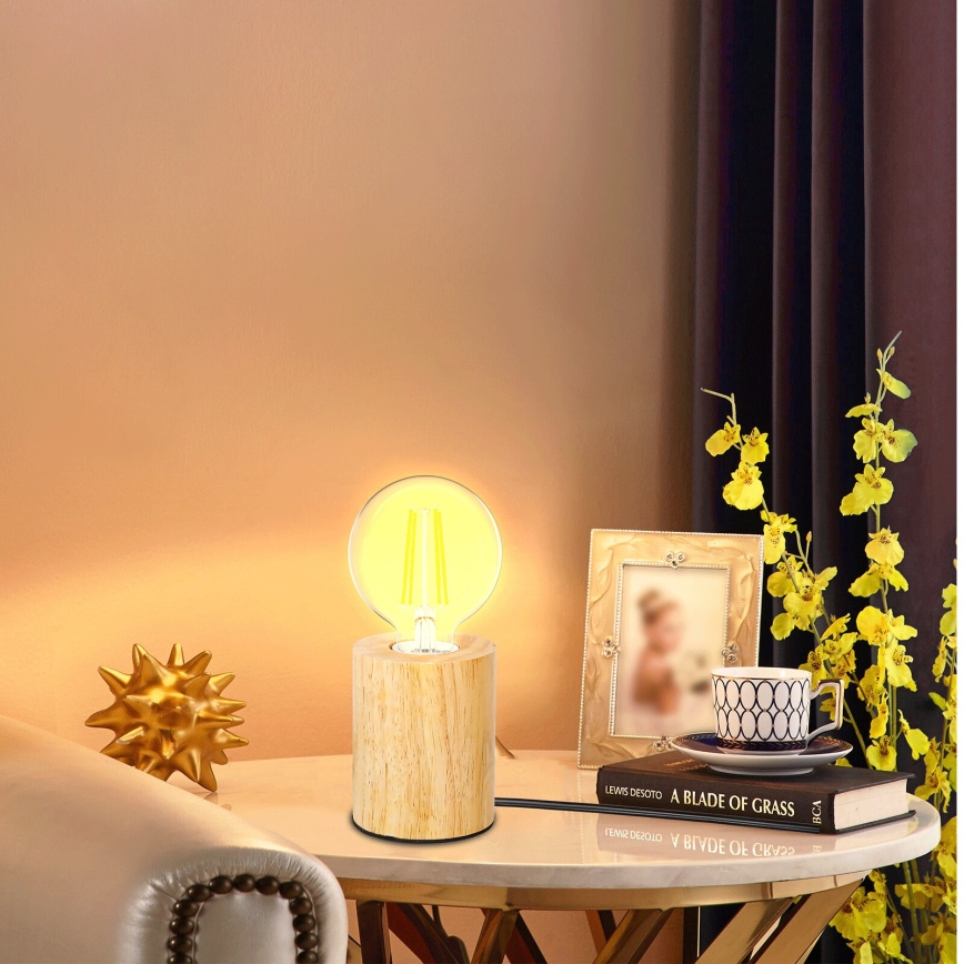 Aigostar - Stolná lampa 1xE27/60W/230V béžová