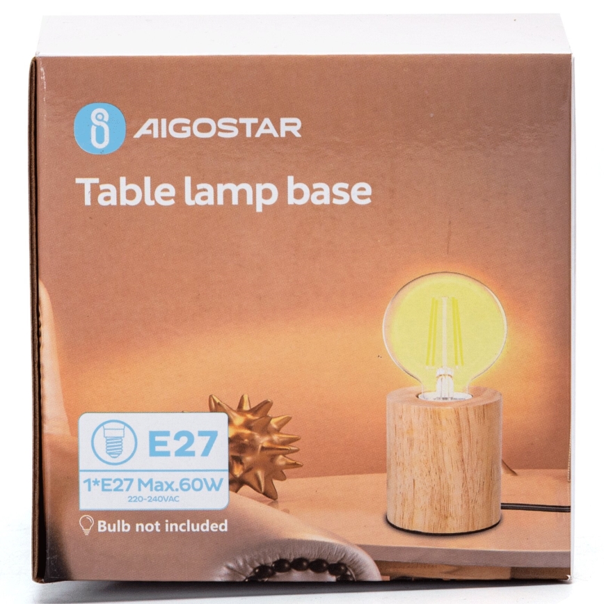 Aigostar - Stolná lampa 1xE27/60W/230V béžová