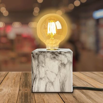 Aigostar - Stolná lampa 1xE27/60W/230V biela/šedá