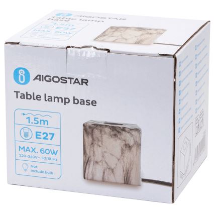 Aigostar - Stolná lampa 1xE27/60W/230V biela/šedá