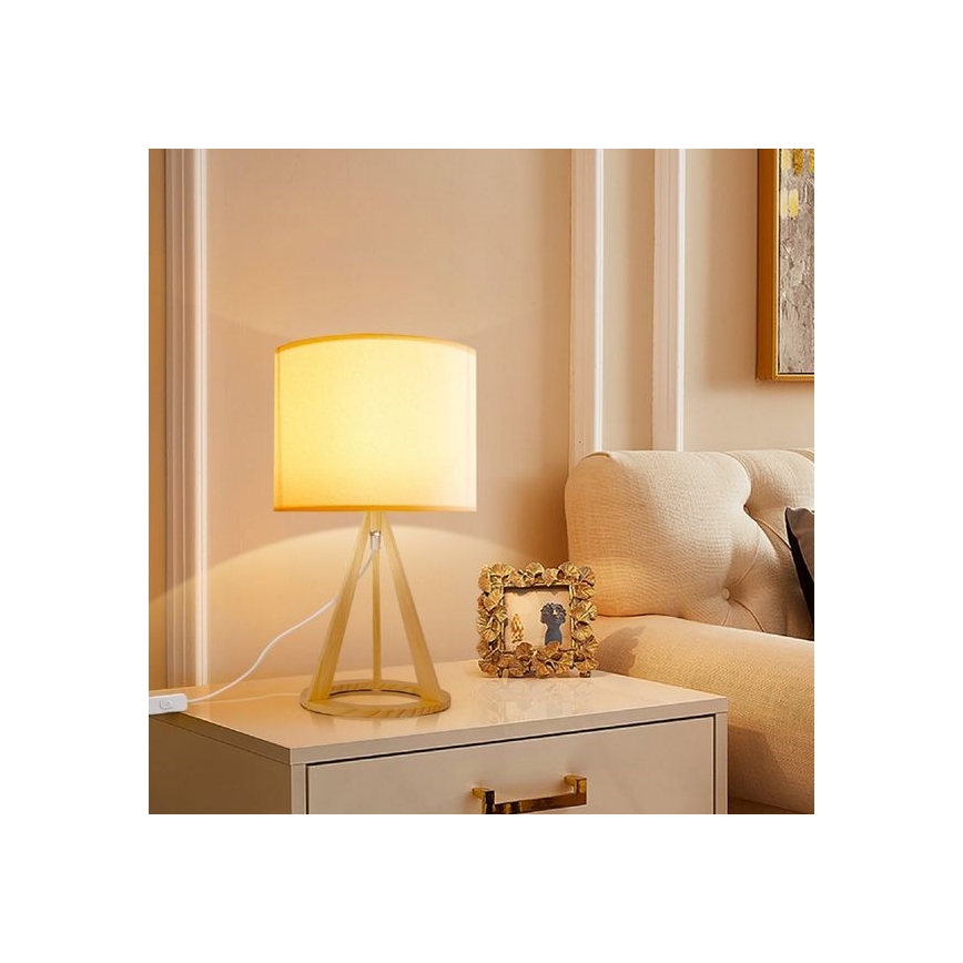 Aigostar - Stolná lampa 1xE27/60W/230V borovica