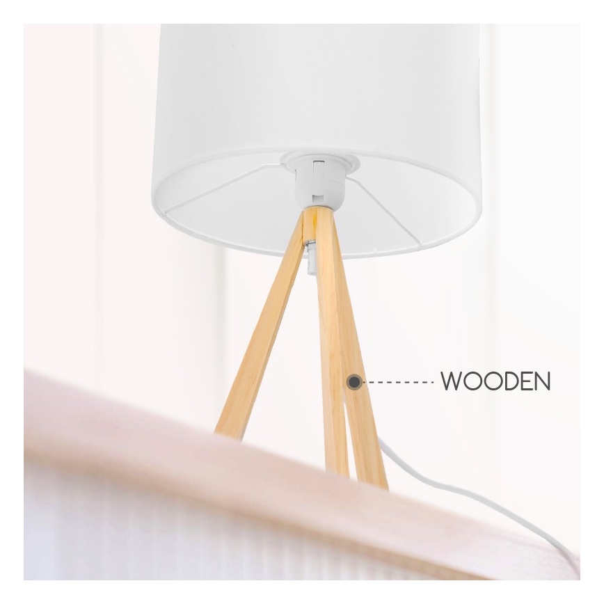 Aigostar - Stolná lampa 1xE27/60W/230V borovica