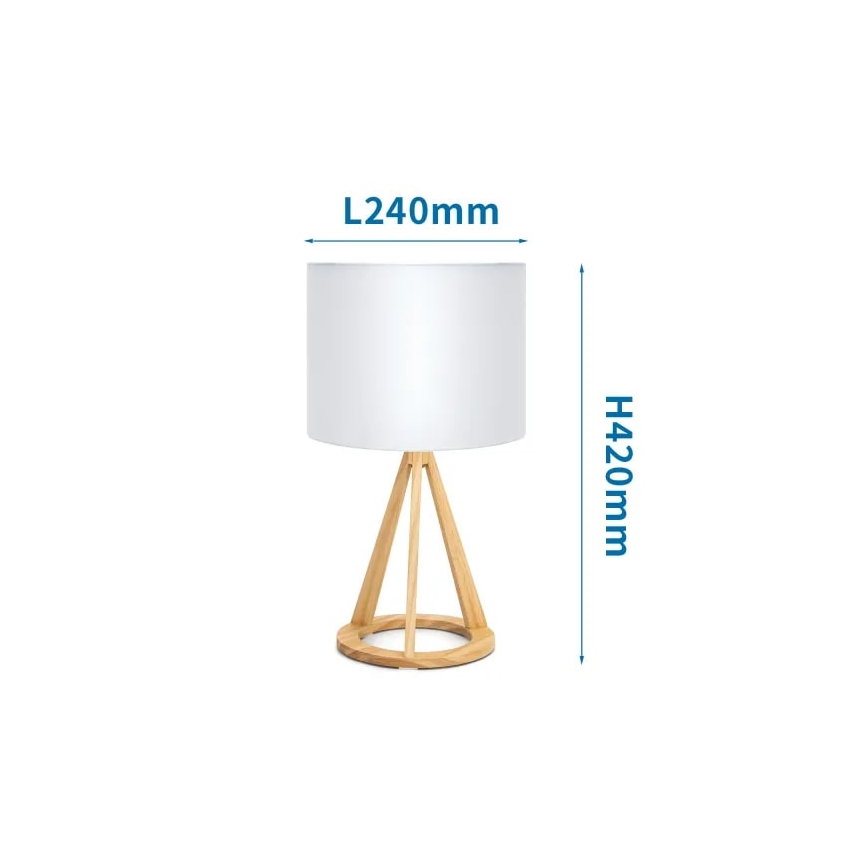 Aigostar - Stolná lampa 1xE27/60W/230V borovica