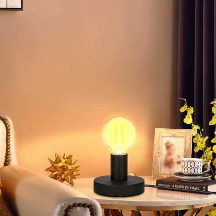 Aigostar - Stolná lampa 1xE27/60W/230V čierna