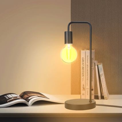 Aigostar - Stolná lampa 1xE27/60W/230V čierna
