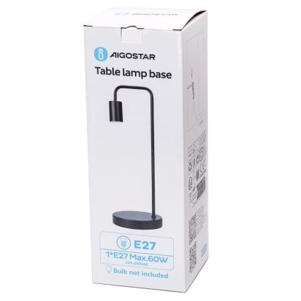 Aigostar - Stolná lampa 1xE27/60W/230V čierna